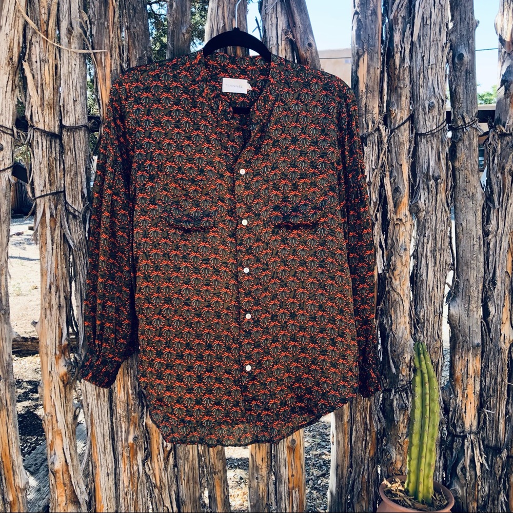 Flannel Elegant Silk Floral Blouse